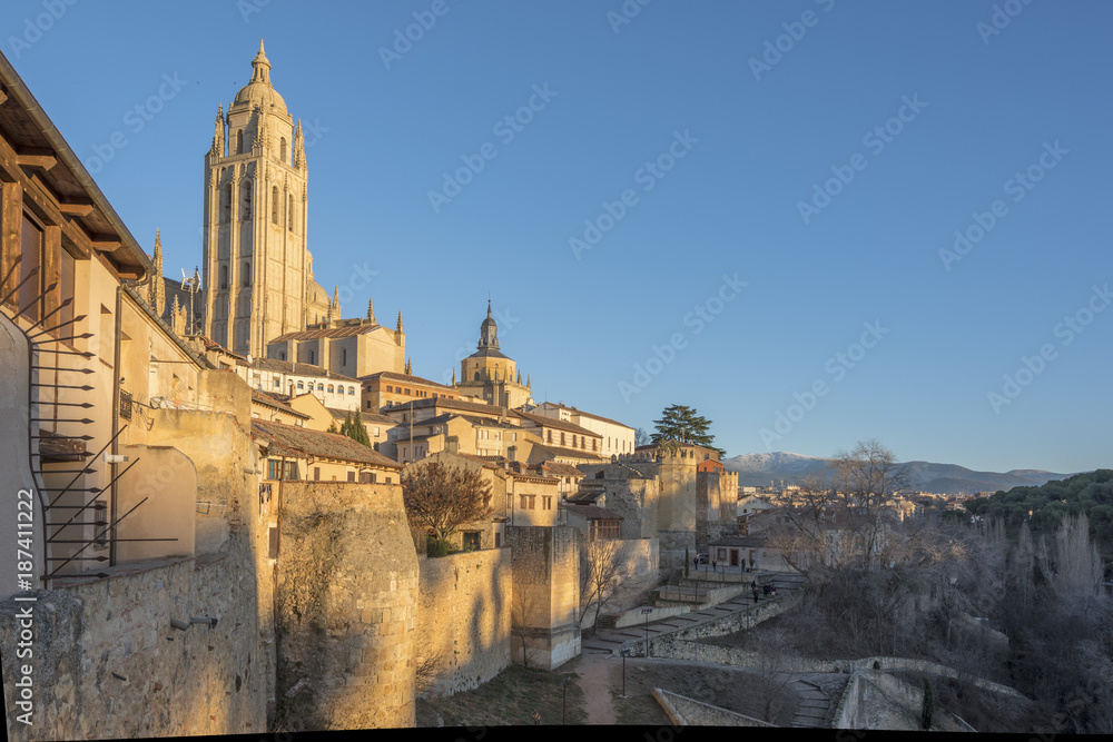 Panoramic view of the historic city of Segovia Spain