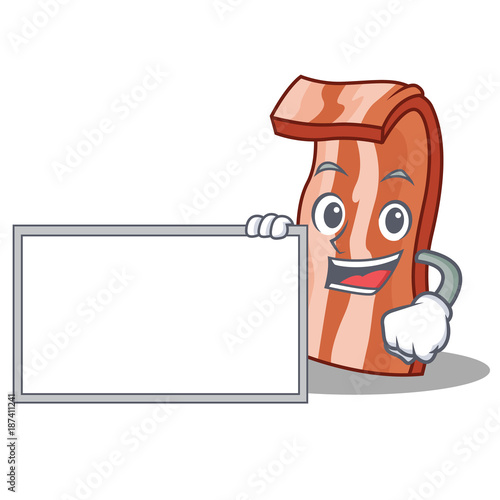 With board bacon character cartoon style