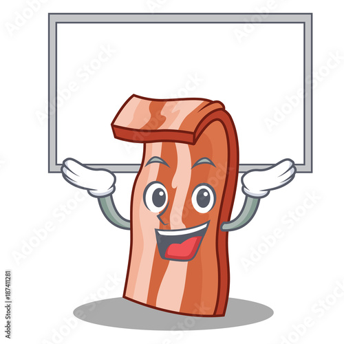 Up board bacon character cartoon style