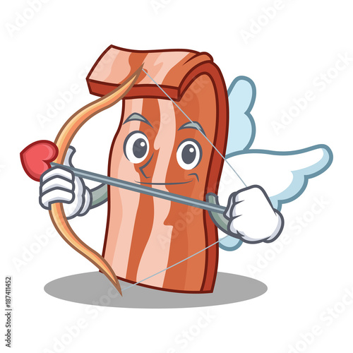 Cupid bacon character cartoon style
