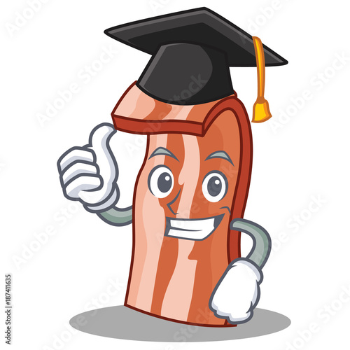 Graduation bacon character cartoon style