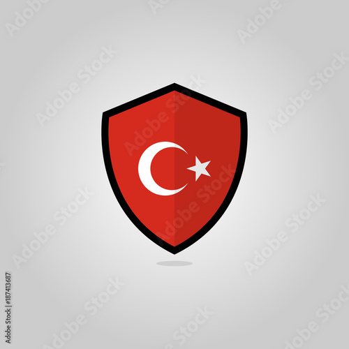 Free Download Turkish Flag Flat Vector Shield Badge - GFXLoad