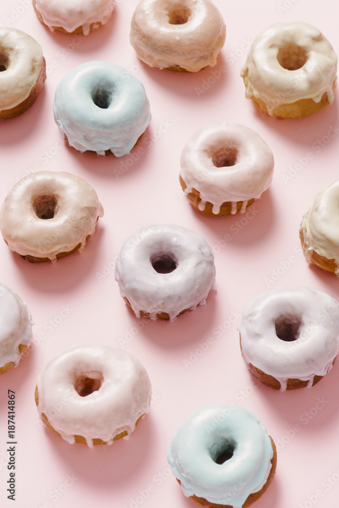 Pastel Colored Glazed Donuts Pastel Colored Glazed Donuts