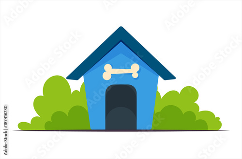 Dog House Training Vector Illustration