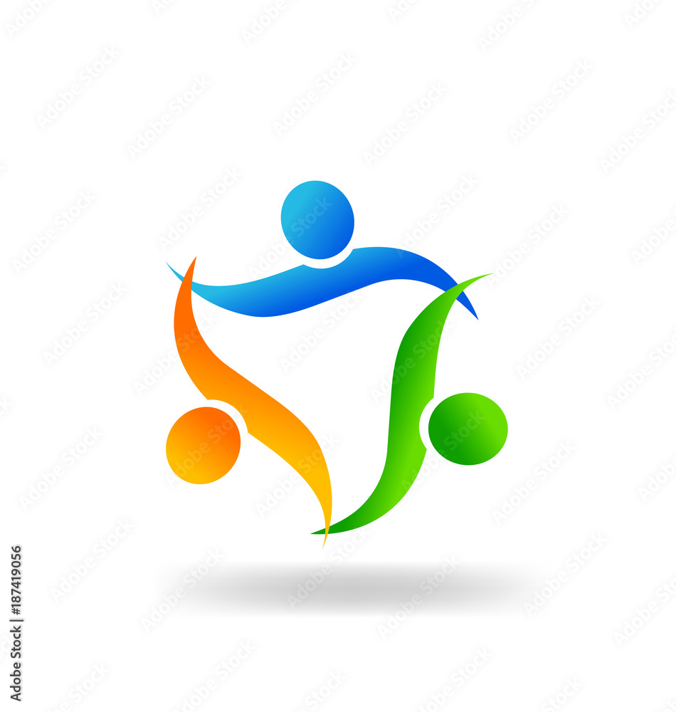 Teamwork happy friends holding hands vector design Teamwork happy friends holding hands vector design