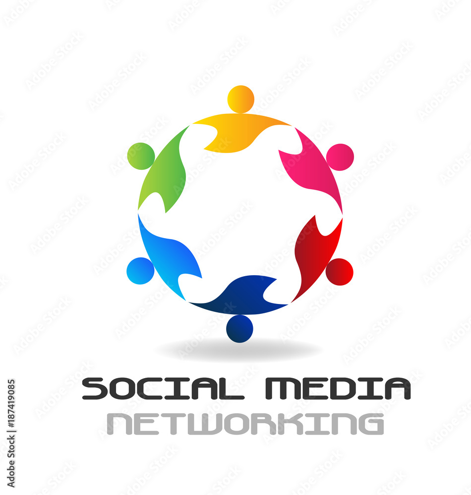 Logo teamwork social media networking Logo teamwork social media networking