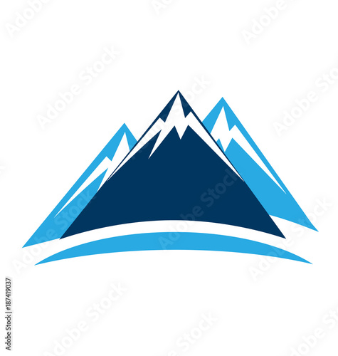 Mointains swooshes logo symbol template vector