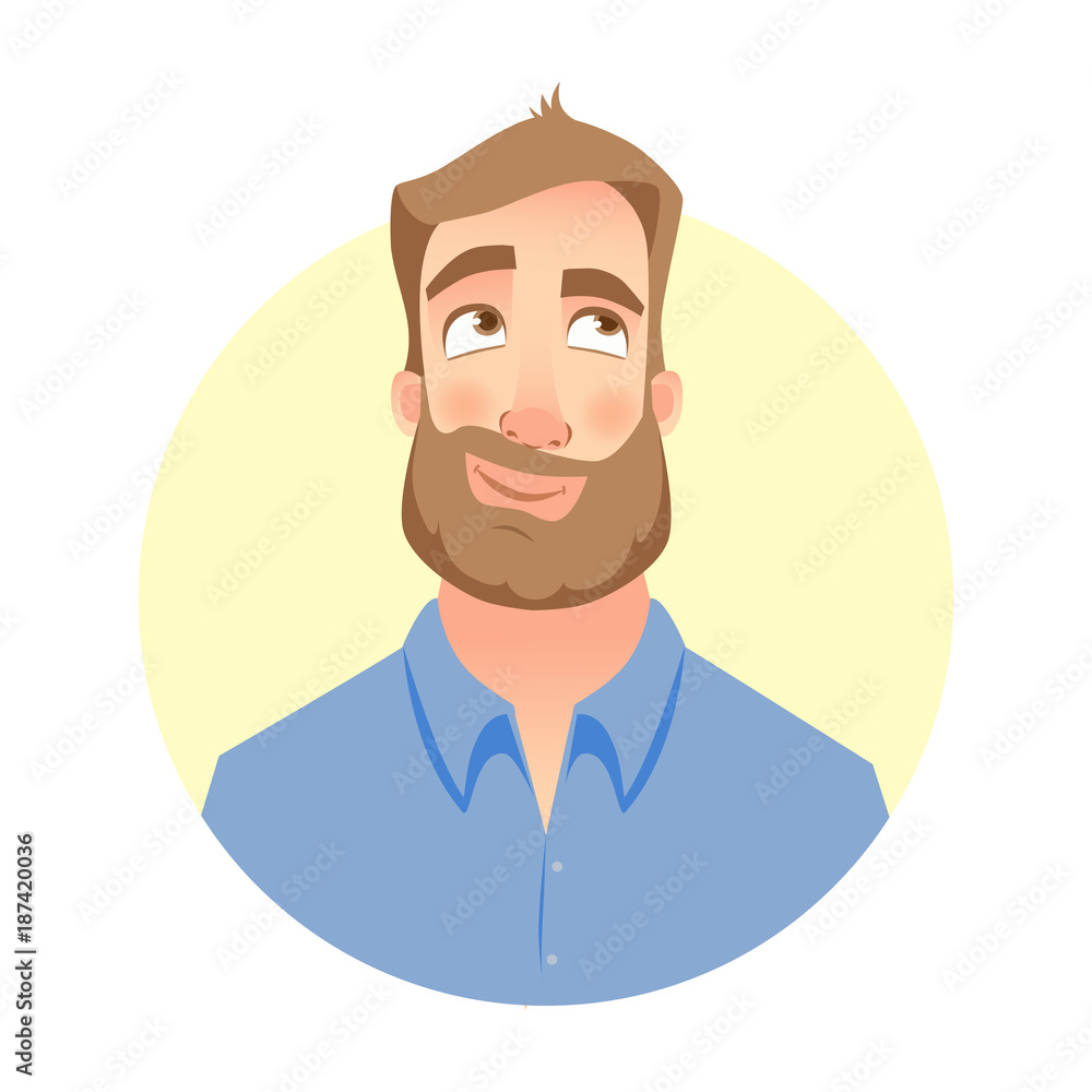 Face of man with beard