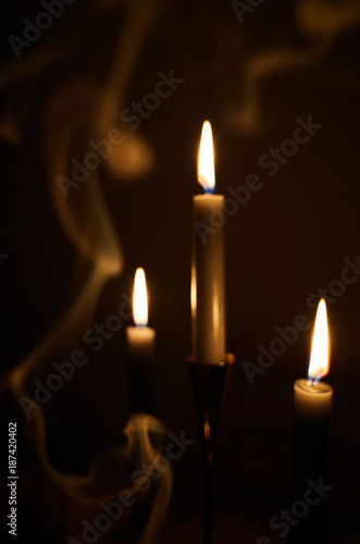 candle flame and smoke