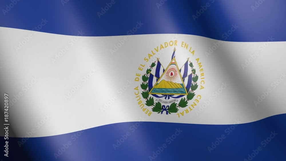 Flag of El Salvador with fabric texture, seamless loop Flag of El Salvador with fabric texture, seamless loop