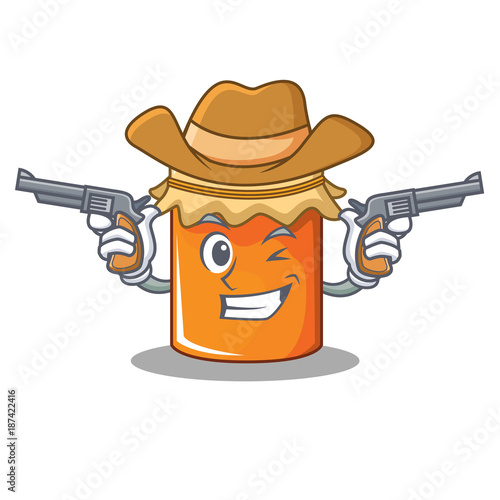 Cowboy jam character cartoon style