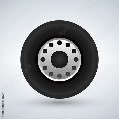 Vector truck tire icon illustration.