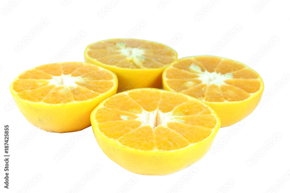 sliced orange isolated on white background sliced orange isolated on white background