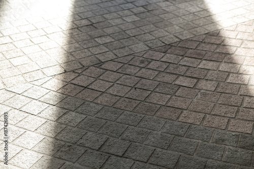 Cement floorin garden photo