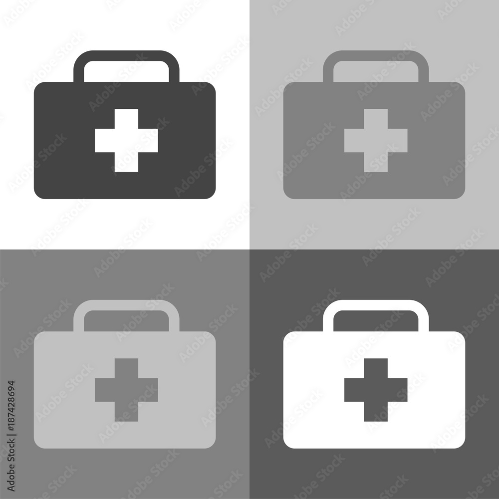 Obraz premium Vector set icon hot food, restaurant, dining room, cafe, food reception point. Restaurant vector sign on white-grey-black color.