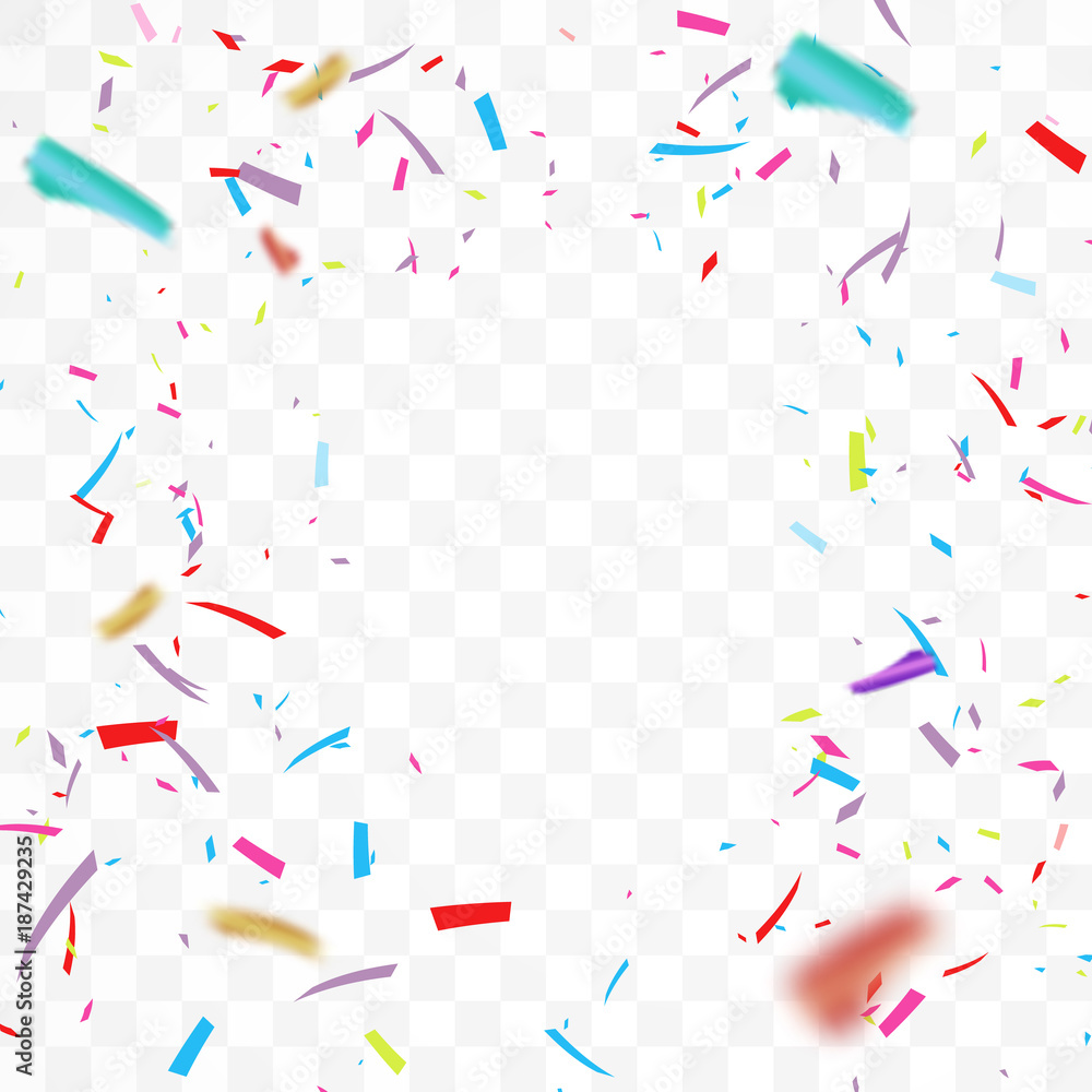 The realistic Falling of shiny confetti glitters in colorful. Frame design for New Year, birthday, element of the Valentine's Day. Holiday design Isolated on a transparent background. The realistic Falling of shiny confetti glitters in colorful. Frame design for New Year, birthday, element of the Valentine's Day. Holiday design Isolated on a transparent background.