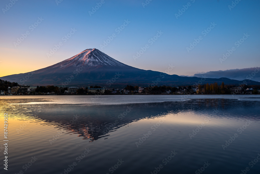 Mountain fuji background, Mountain Fuji in Japan at lake Kawaguchiko is one of the best places in Japan