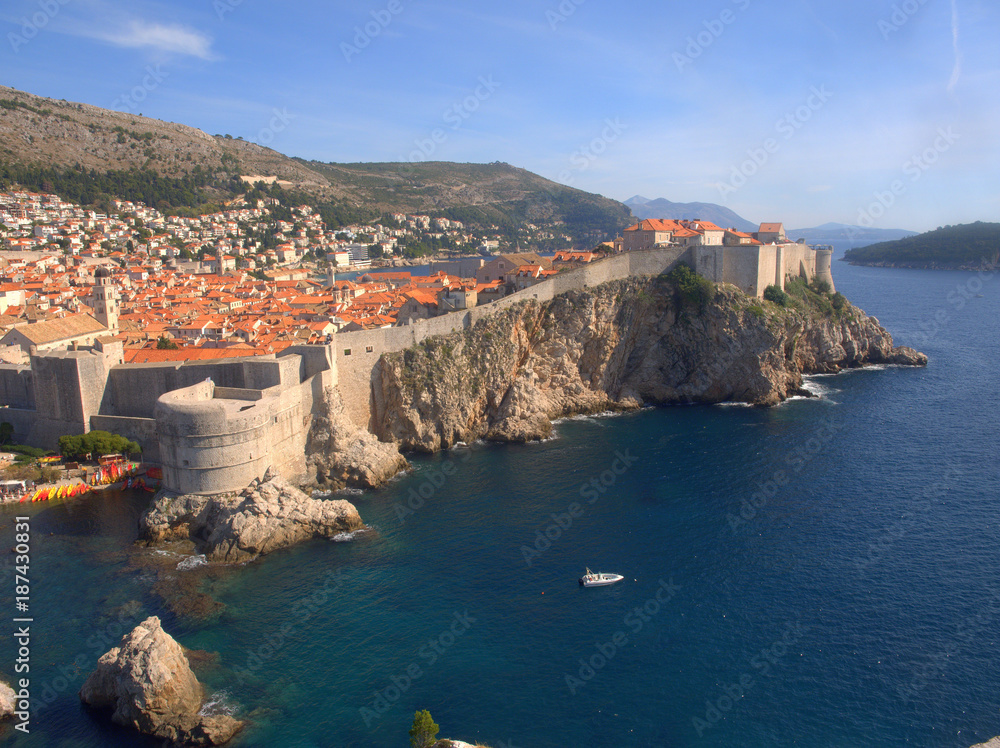 View of the city of Dubrovnik old town