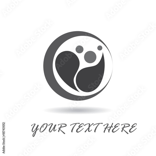 Abstract logo for business company. Black and White vector icon