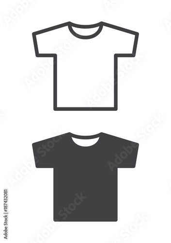 T-shirt icon, line and solid version, outline and filled vector sign, linear and full pictogram isolated on white. Men’s clothing symbol, logo illustration. Pixel perfect vector graphics