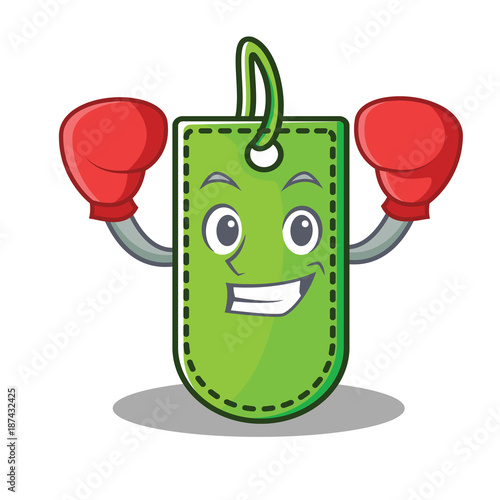 Boxing price tag character cartoon