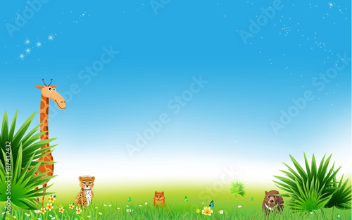 Jungle or Zoo Themed Animal Background