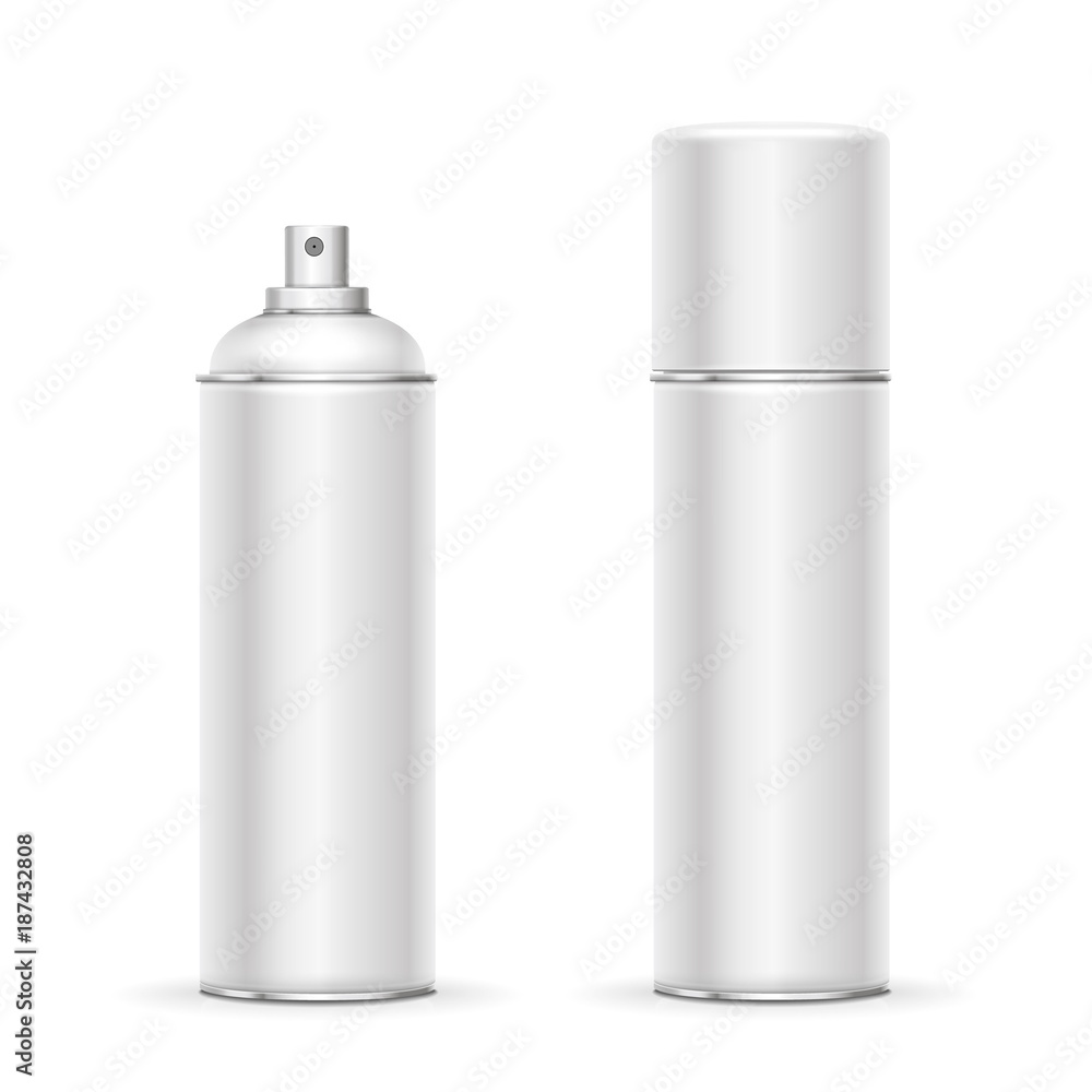 Blank aluminum spray can. Template metalllic hairspray, deodorant ...