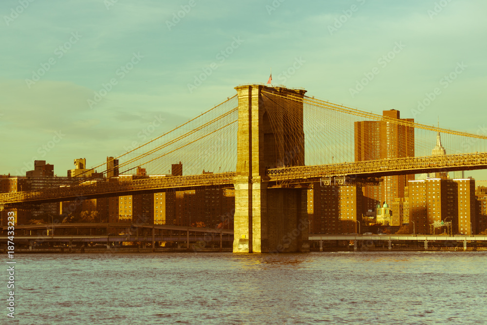 Naklejka premium Brooklyn bridge in New york city America