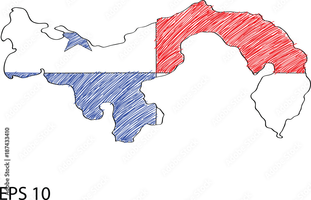 Obraz premium Panama Map with Flag, Vector Illustration EPS 10.