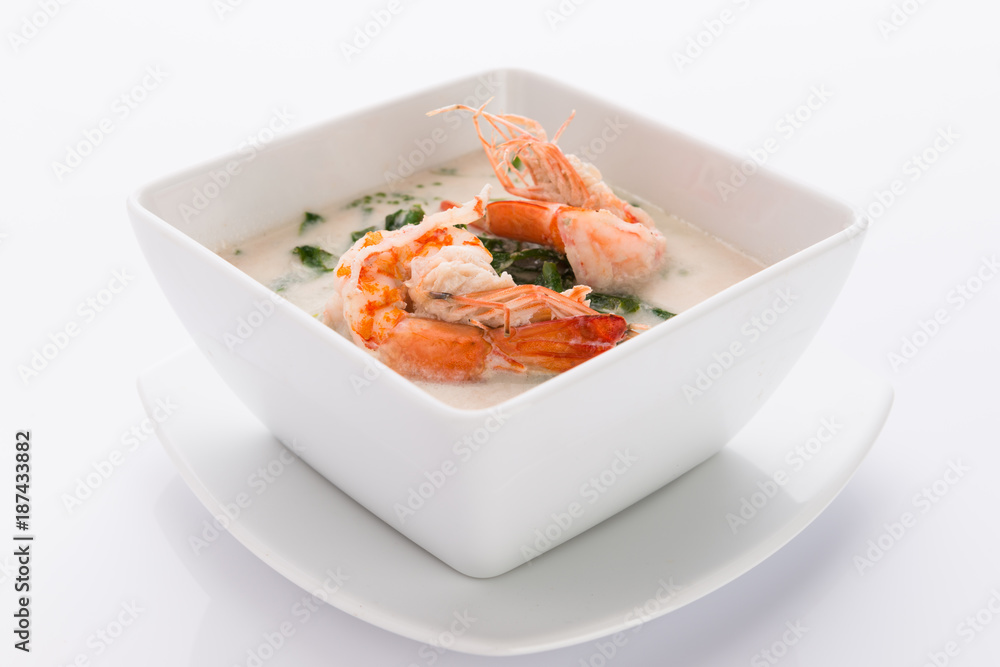 Shrimp and Paco fern (Diplazium esculentum) boil with coconut milk Shrimp and Paco fern (Diplazium esculentum) boil with coconut milk
