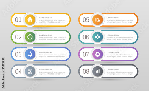 Sticker label colorful set with icons