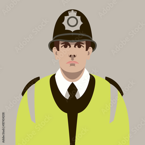 policeman face vector illustration flat style front