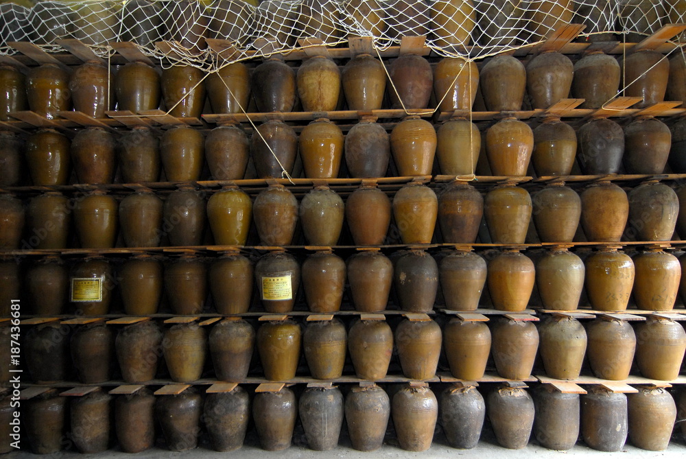 A pile of earthenware pots