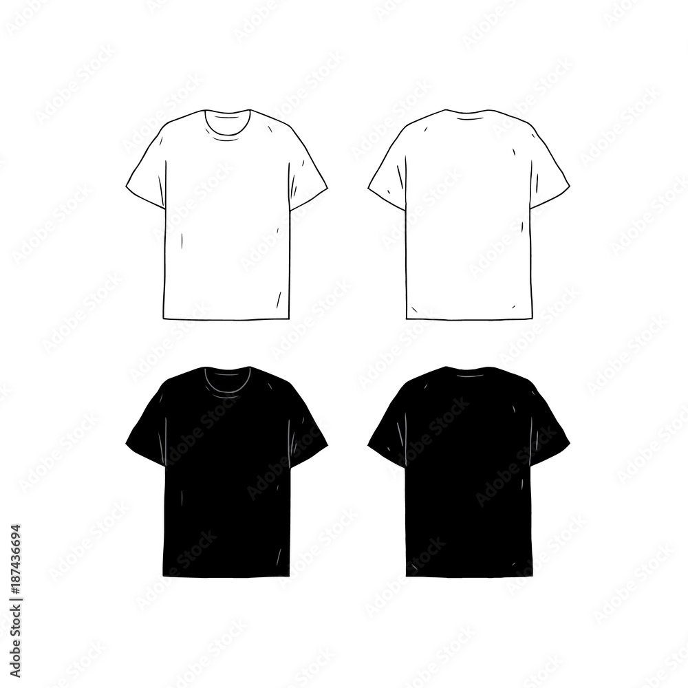 small shirt / cartoon vector and illustration, black and white, hand drawn,  sketch style, isolated on white background. Stock Vector
