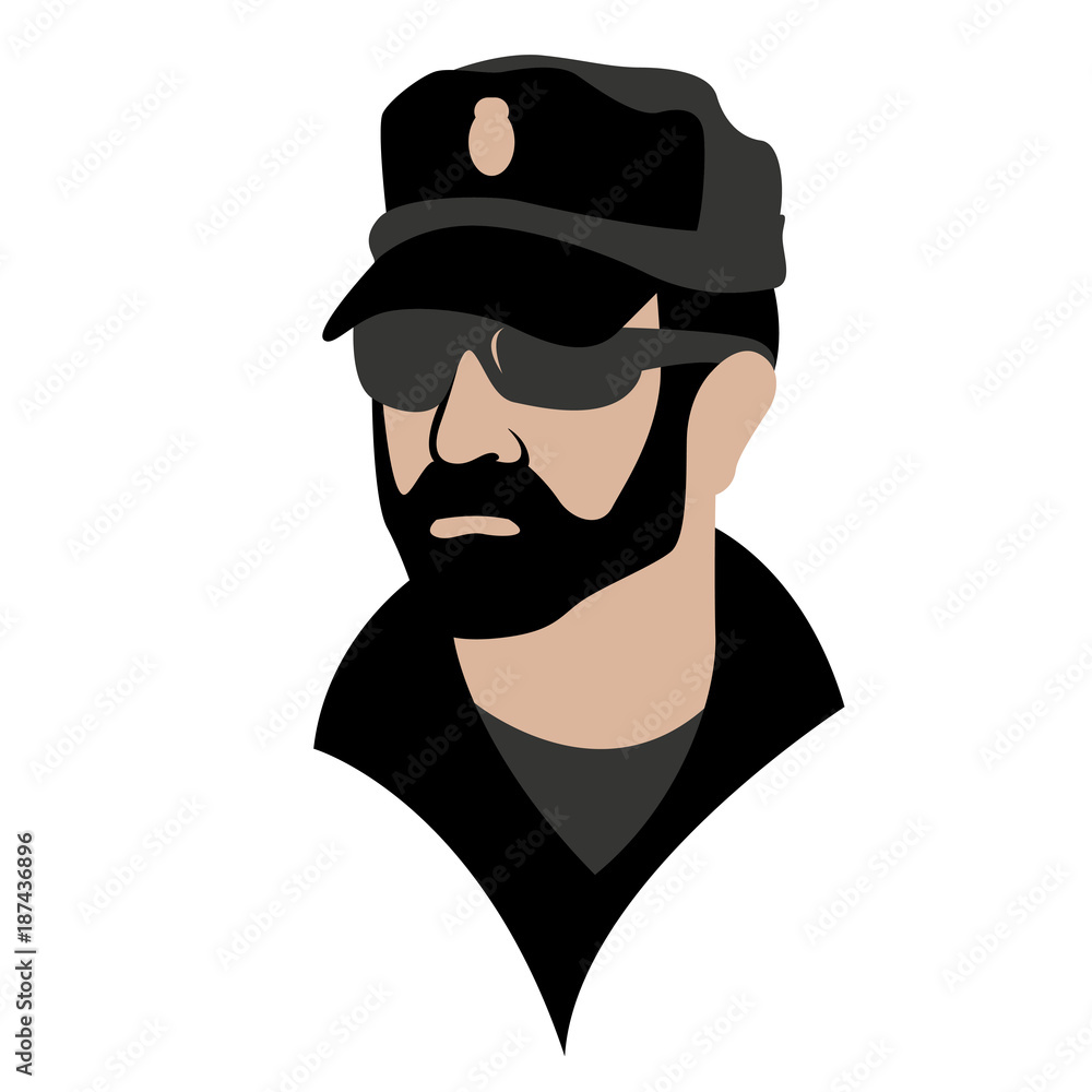 policeman face vector illustration flat style front side policeman face vector illustration flat style front side