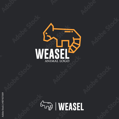 WEASEL LOGO. Linear Animal Icon