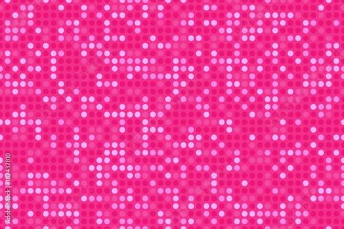 Pink seamless pattern with glitter effect. Cute background for valentine day card. Simple glamorous circle ornament.