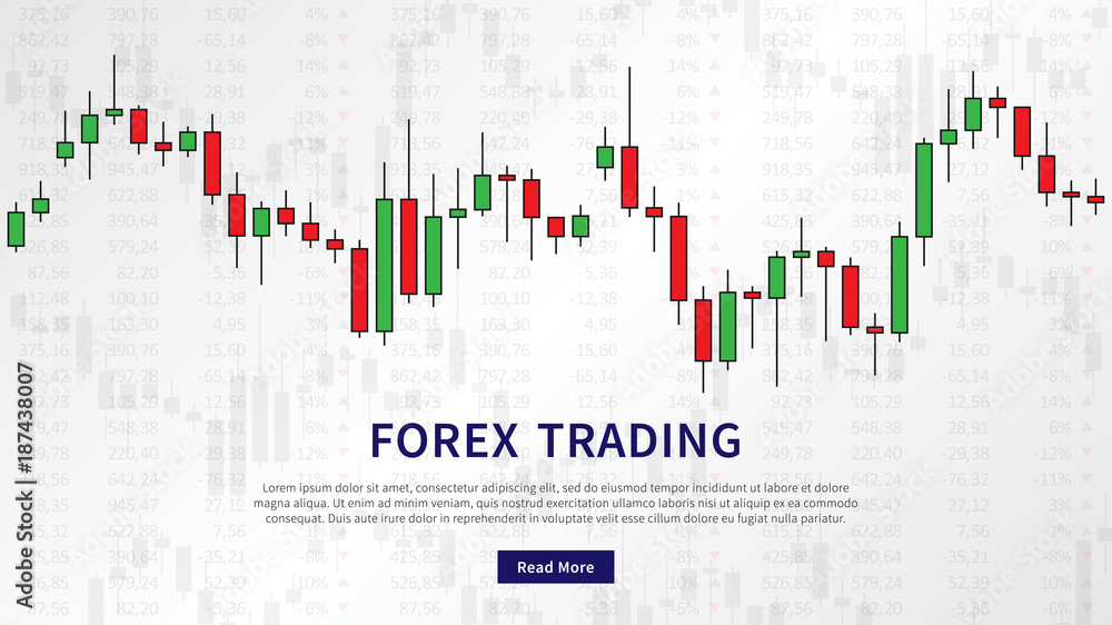 Candlestick chart in financial market vector illustration. Forex ...