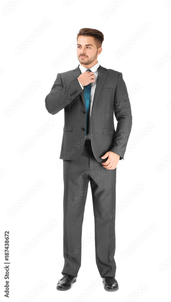 Handsome man in formal suit on white background Handsome man in formal suit on white background