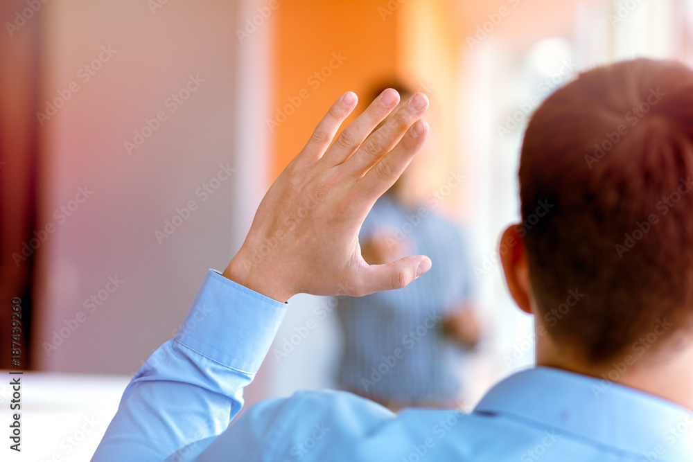 business, startup, presentation, strategy and people concept - man making presentation to creative team at office business, startup, presentation, strategy and people concept - man making presentation to creative team at office