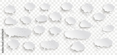 Speech And Thought Bubbles Set Banner Transparent