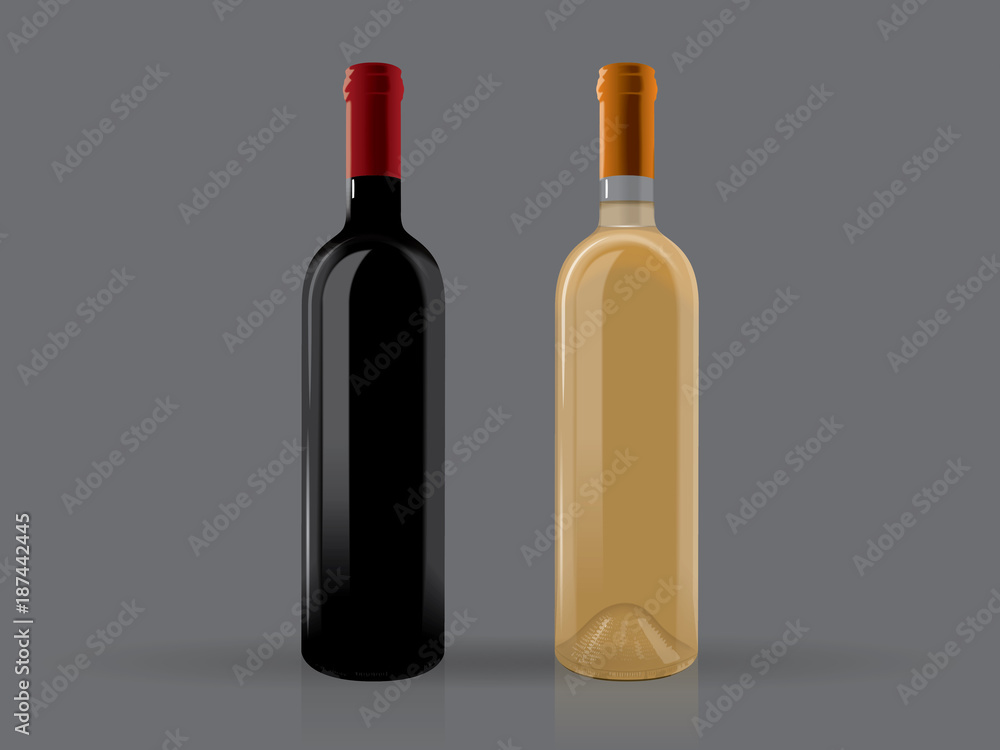 transparent bottles of wine on a black background transparent bottles of wine on a black background