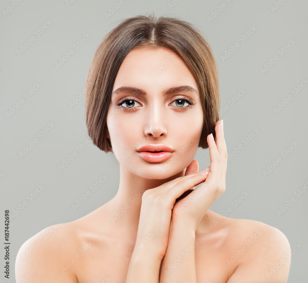 Perfect Model Girl. Young Healthy Woman with Clear Skin, Skincare Concept Perfect Model Girl. Young Healthy Woman with Clear Skin, Skincare Concept