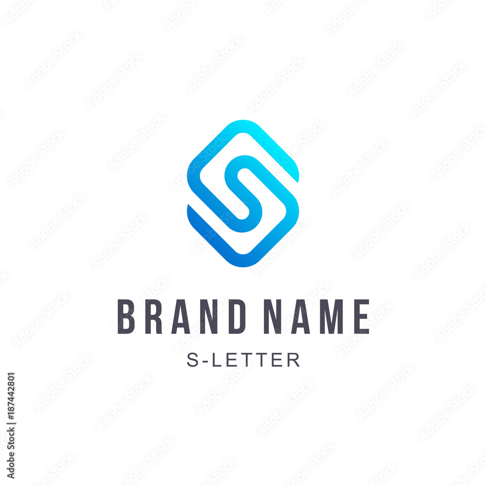 Fototapeta premium Vector logo design for business. Letter S sign