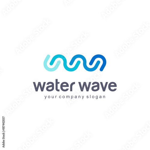 Vector logo design. Water Wave sign