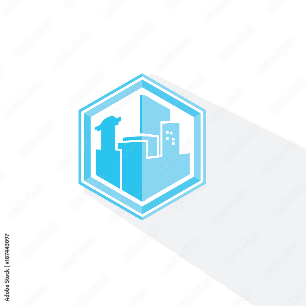 Obraz premium the hexagon metropolis logo