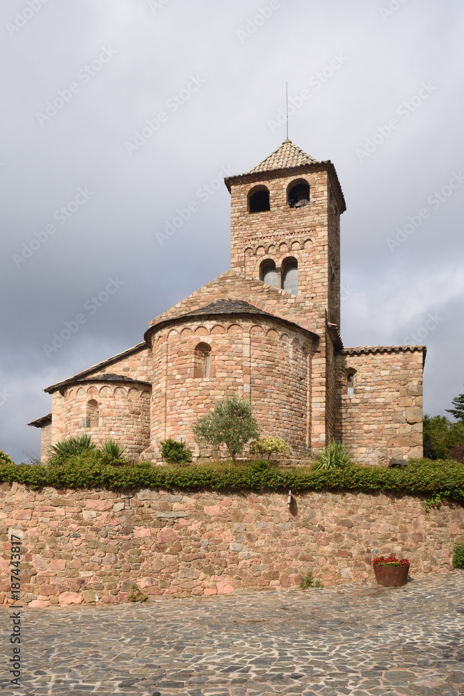 Romanesque church of Sant Vicens, Espinelves, Girona province, Catalonia, Spain