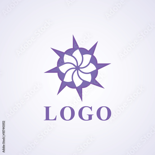 Fototapeta Naklejka Na Ścianę i Meble -  lotus flower logo vector icon