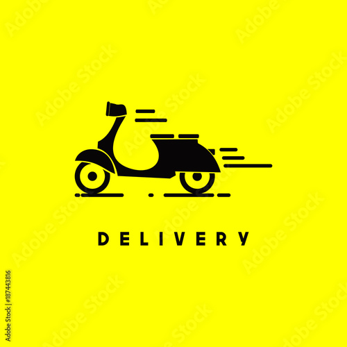 Scooter Delivery Vector Template Design