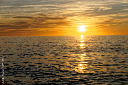 sunrise at the edge of the mediterranean sea